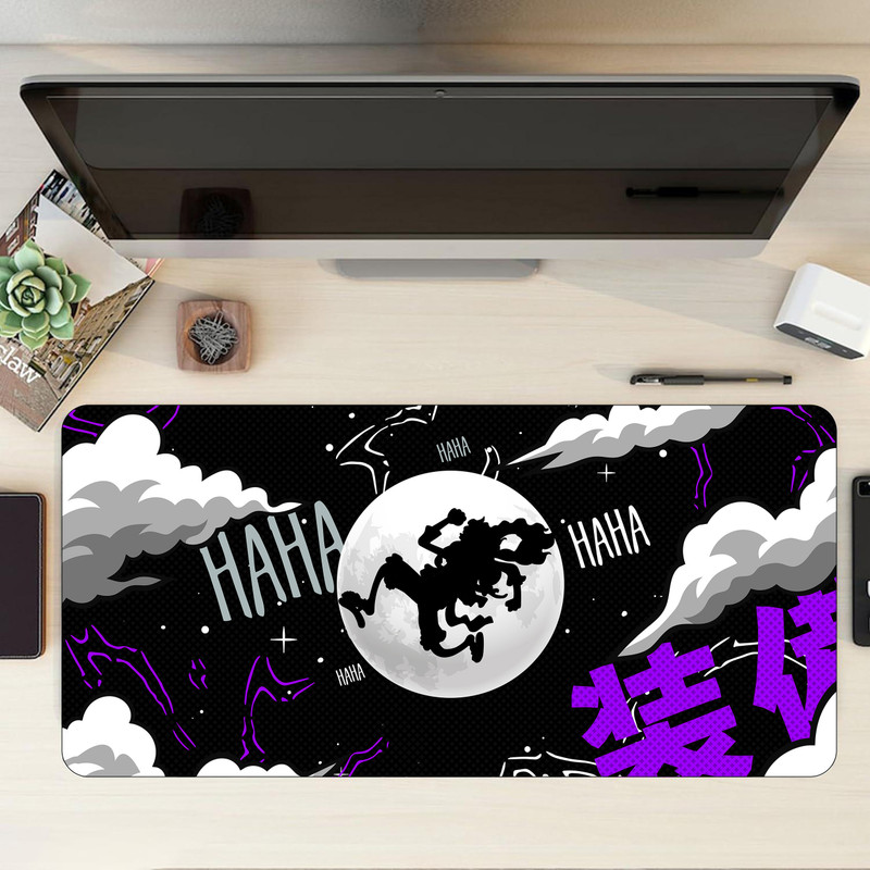 Matnex One Piece Silhouette Dark Mode - 11x23 inch mousepad, Deskpad Non Slip Base Mousepad(Black)