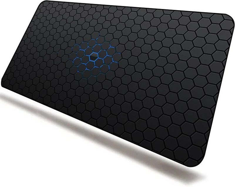 InfiDeals Textured Design Long XXl Gaming Mousepad For Keyboard , PC,laptop Non Slip Base Dual Sided Mousepad(Black, Blue)