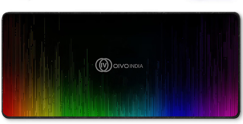 OIVO INDIA Extended Size XL Gaming Non-Slip Rubber Base PC Laptop Keyboard Non Slip Base Mousepad(Multicolor)