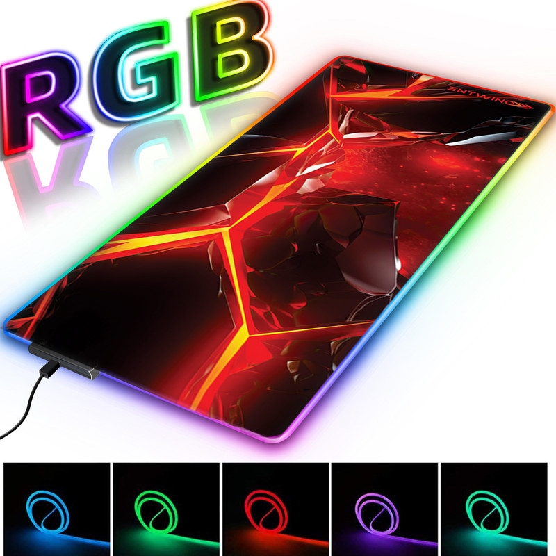 ENTWINO RGB Gaming Mouse Pad, Keyboard Pad, 14 Lighting Mode, Laptop Anti Slip Surface Non Slip Base Mousepad(Rainbow)