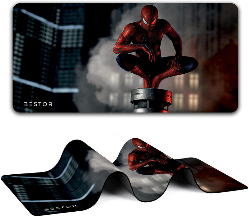 Bestor Anime Series Spiderman Printed Mouse Pad Dark Reaper Samurai Mouse Pad 60cmx34cm Non Slip Base Mousepad(Black&1)