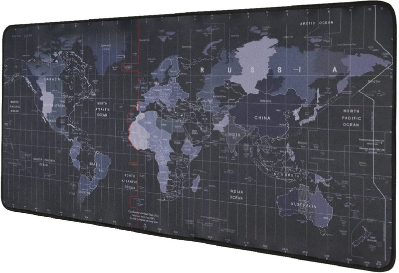 SANGOZ WORLD MAP Mouse Pad, Ofice Desktop, Non-slippery Rubber Base Desk Mat Non Slip Base Dual Sided Mousepad(Black)