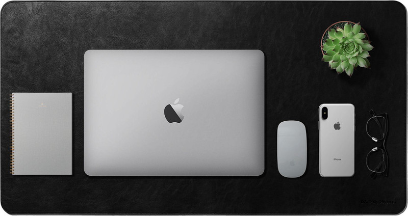 DailyObjects TURF-LETHER-DESK-MAT-TAN Non Slip Base Dual Sided Mousepad(Vegan Leather & Felt)