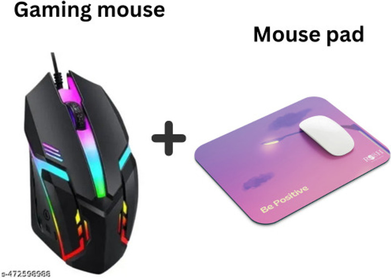 rssh creation Office Use mouse pad and mouse Non Slip Base Dual Sided Mousepad(Multicolor)