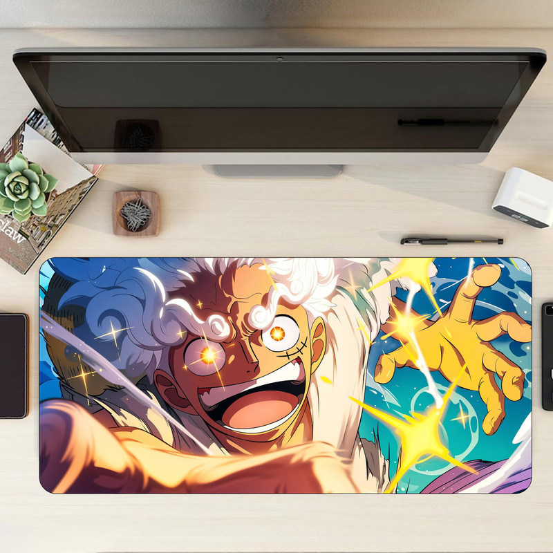 Matnex Demon Slayer Tanjiro Fire Wheel - 11x23 inch mousepad, Deskpad Non Slip Base Mousepad(Multicolor)