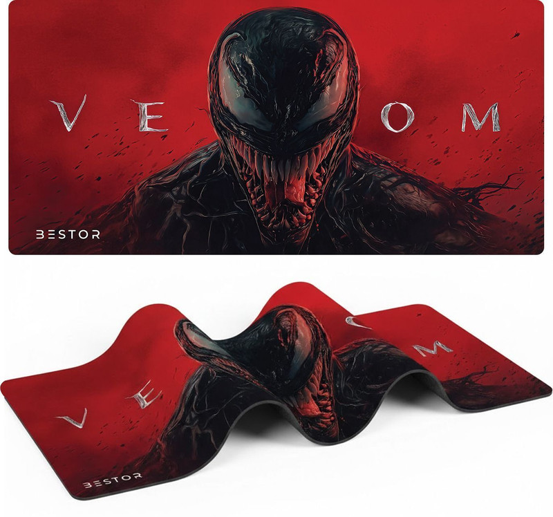 Bestor Gaming 80x30cm, XXL Size Deskmat, Ultra Smooth Surface, Stitched Edges Non Slip Base Mousepad(Red)