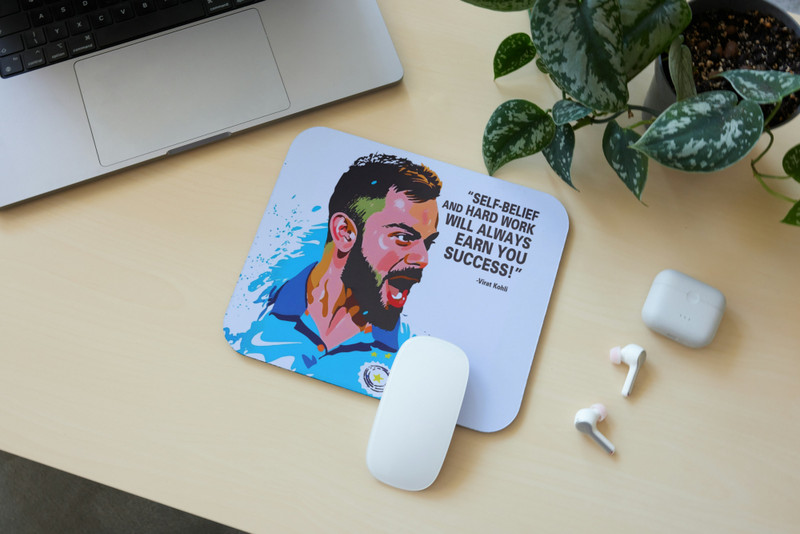 Zipcartz Virat Kohli Printed Mouse Pad for Gamers, Students,Pc & laptop Non Slip Base Mousepad(Multicolor)