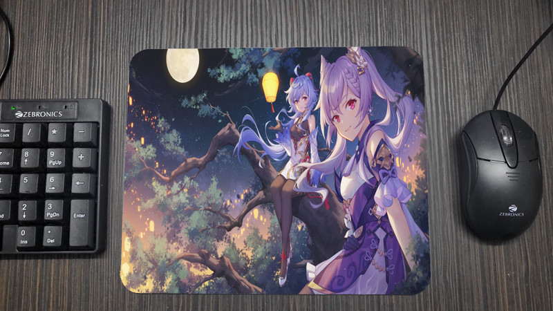 Hum Bhi Trendy Genshin Impact Ganyu and Keqing | Game/Anime Mousepad (23 x 19 cm) Non Slip Base Mousepad(Multicolor)