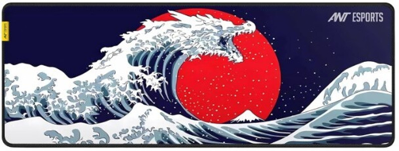 Ant Esports Snow Dragon Unique Gaming Mouse Pad for Mouse Keyboard with Stitched Edges Non Slip Base Mousepad(Multicolor)