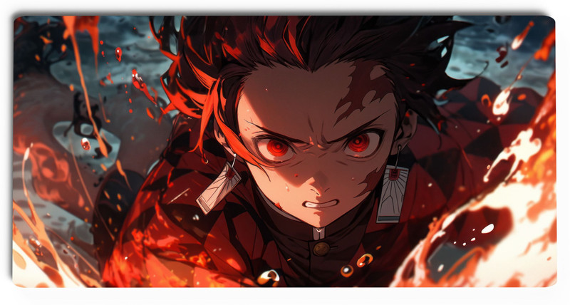 Gifting Domus Anime Large Mouse Pad, Desk Mat, Anime Tanjiro Kamado-Demon Slayer Non Slip Base Mousepad(Multicolor)