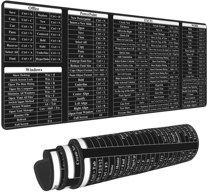 jyot creation Keyboard Shortcuts Mouse Mat, Quick Key Super Large Keyboard Pad Non Slip Base Mousepad(Multicolor)