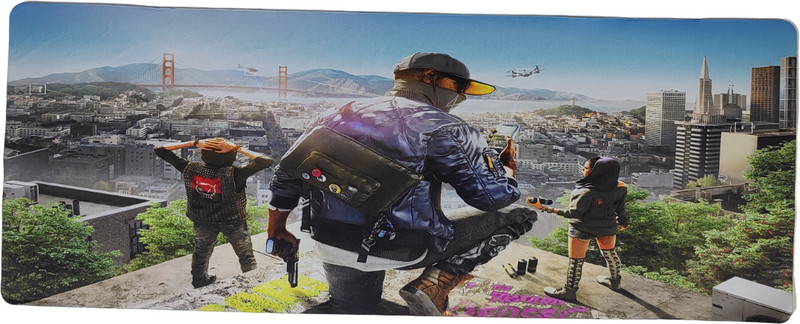 Grega Tech Play Watch Dogs Squad Scenery Limited Edition Gaming Mouse Pad 300 x 800 mm Non Slip Base Mousepad(Wdgs)