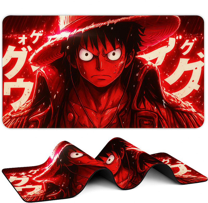 XENOAHS One Piece Luffy Gaming Mousepad Non Slip Base Mousepad(Red & Black)