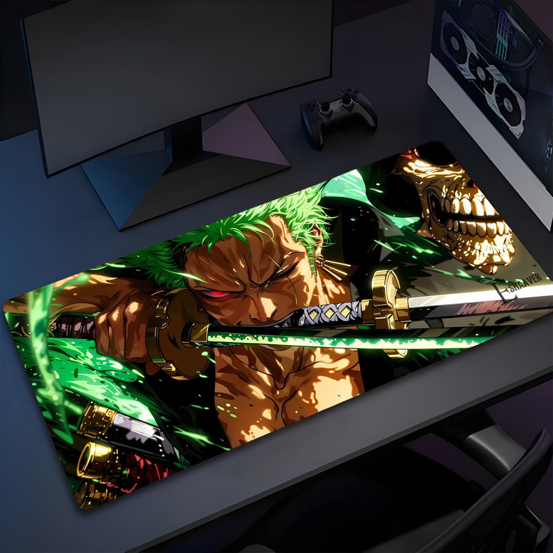 Eshaaver Laptop & Desktop Mat Zoro anime printed Spill Proof Mousepad-ZORODP008 Non Slip Base Mousepad(Mulicolor6)