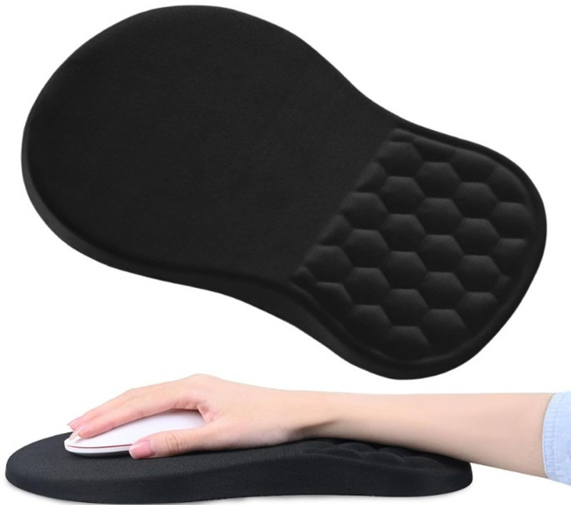 Aliens Large Ergonomic Mouse Pad with Wrist Support, Memory Foam,Non-Slip Base for Desk Non Slip Base Mousepad(Hexa&Black)