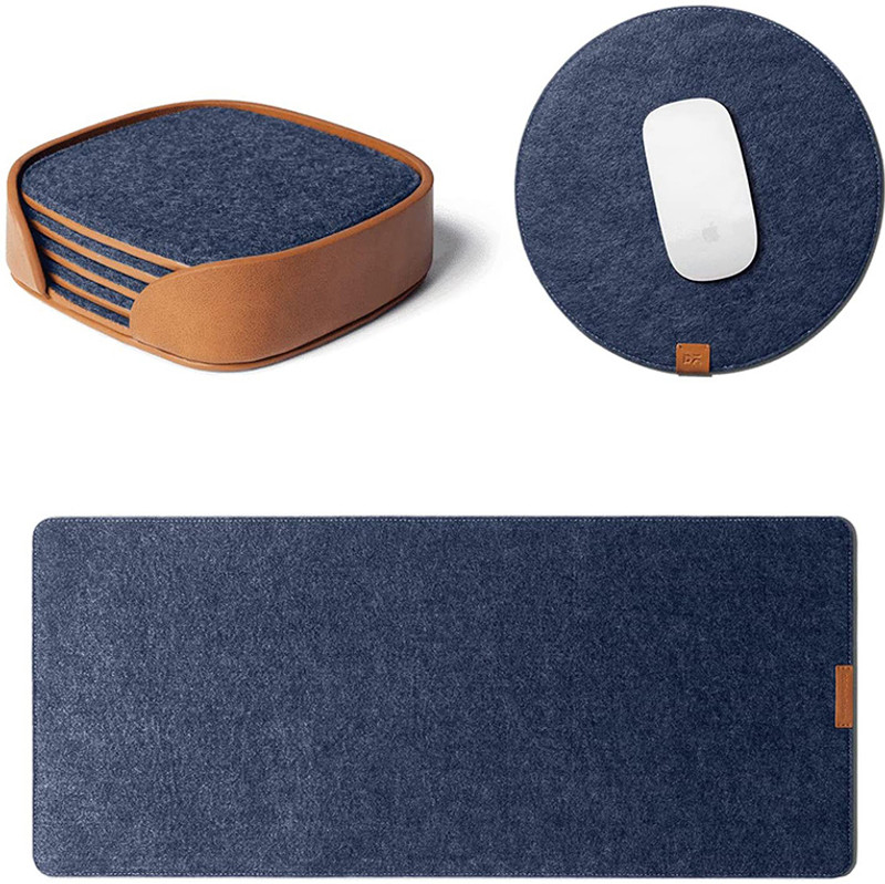 DailyObjects DESK-TRIO-BUNDLE-TAN Non Slip Base Dual Sided Mousepad(Tan)