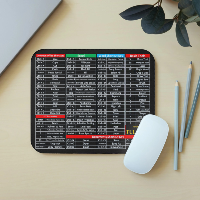 E-DUNIA Portable Desk Mat for Shortcut Key Laptop Extended Mouse Pad for Office Mousepad Non Slip Base Mousepad(Small Mouse Mat)