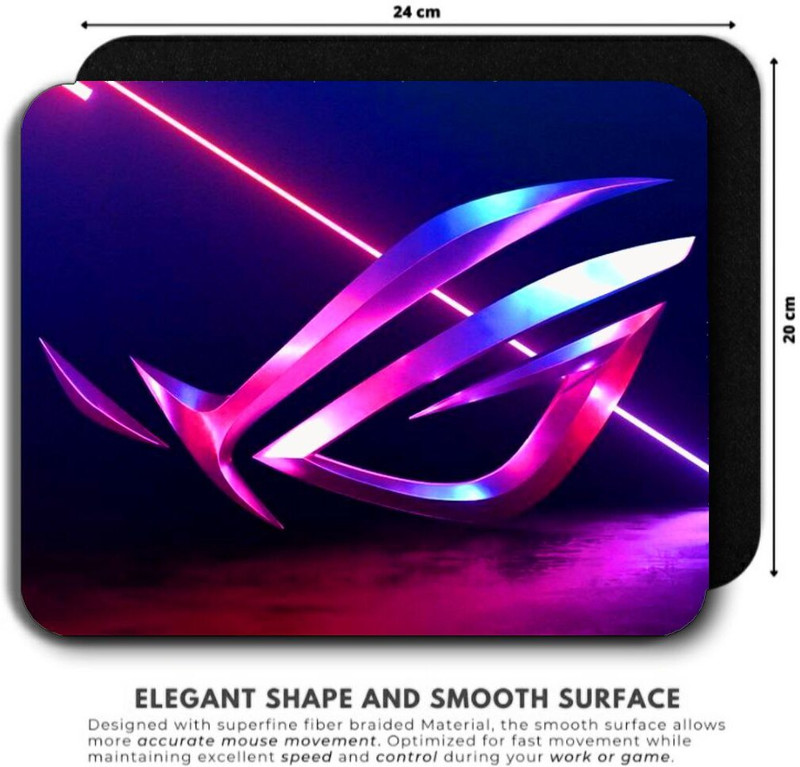 ink magic ASUS ROG STRIX LOGO Low Fraction Gaming, Non-Slip, Durable Waterproof Mousepad. Non Slip Base Dual Sided Mousepad(Multicolor)