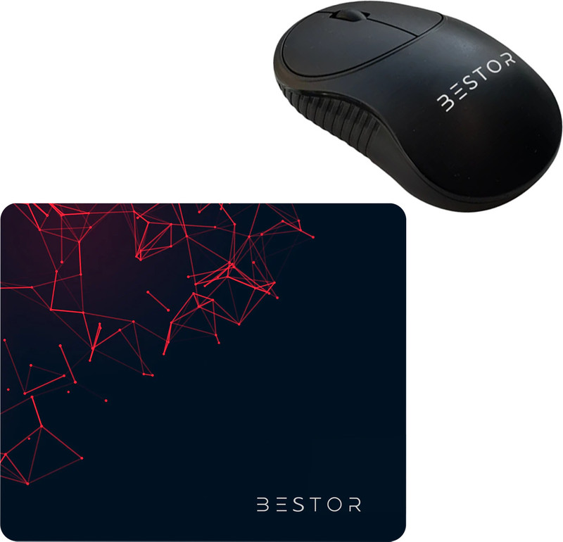 Bestor Ultra-Low Friction Gaming Mouse Mat, Anti-Slip Base, High Durability, Waterproof Non Slip Base Mousepad(Black, Red)