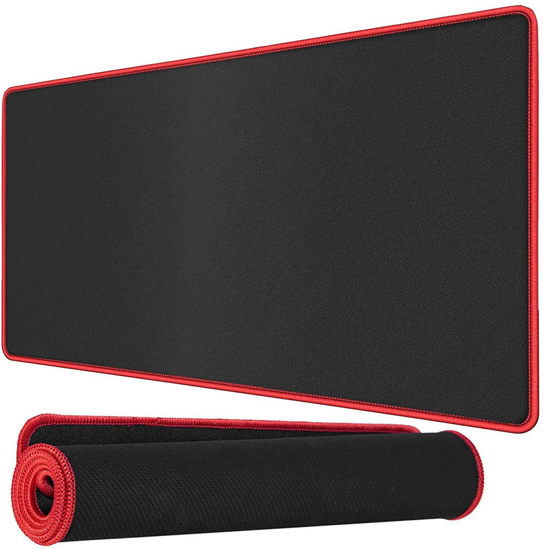 XIKKART XXL Red Border Mousepad For Gaming, Professional Work, Office Work etc. (60x30) Non Slip Base Mousepad(Black, Red)