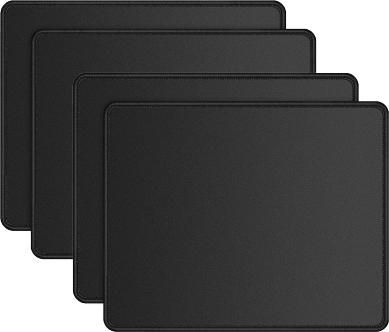 NIGSUR 4-Pack Non-Slip Rubber Base Mouse Pad for Laptop Computer & Gaming Non Slip Base Mousepad(Black)