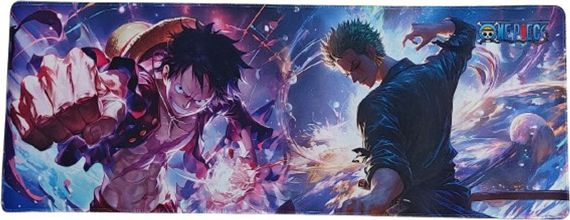 Senpai Collections One Piece Anime Gaming Mouse Pad, Luffy and Zoro, Dark Purple and Blue, 80x30 cm Non Slip Base Mousepad(Blue)
