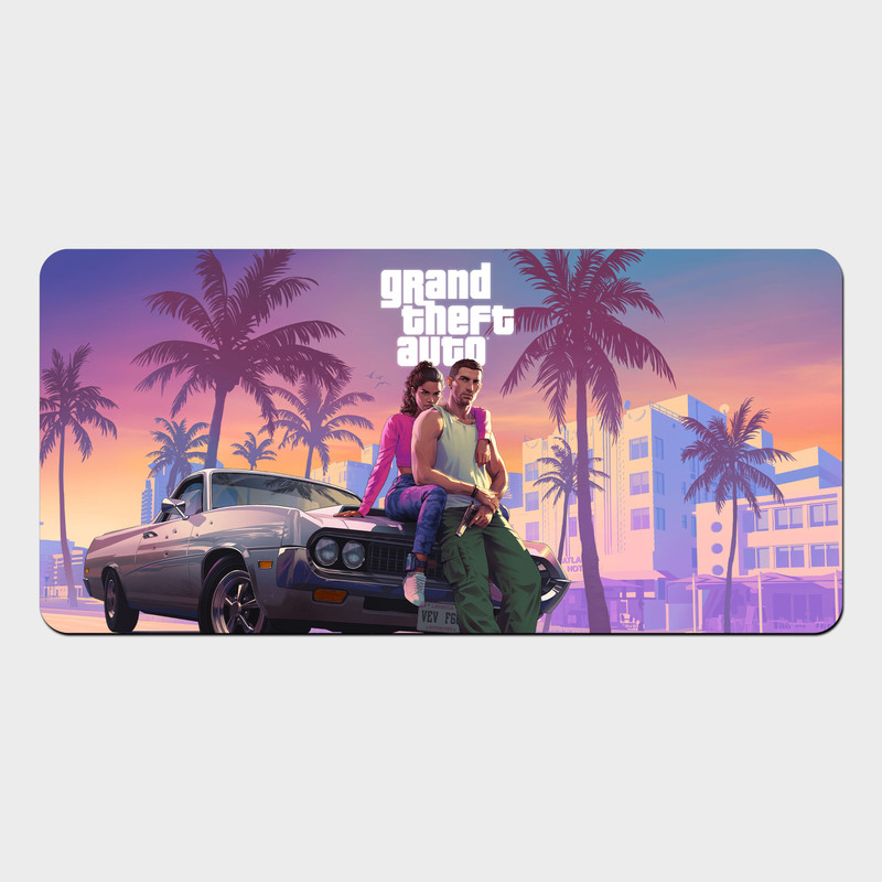 Dream Designs GTA 6 Gaming Mouse Pad, Non-Slip Rubber Base, 11x23 Inches & 4mm Non Slip Base Mousepad(Multicolor)