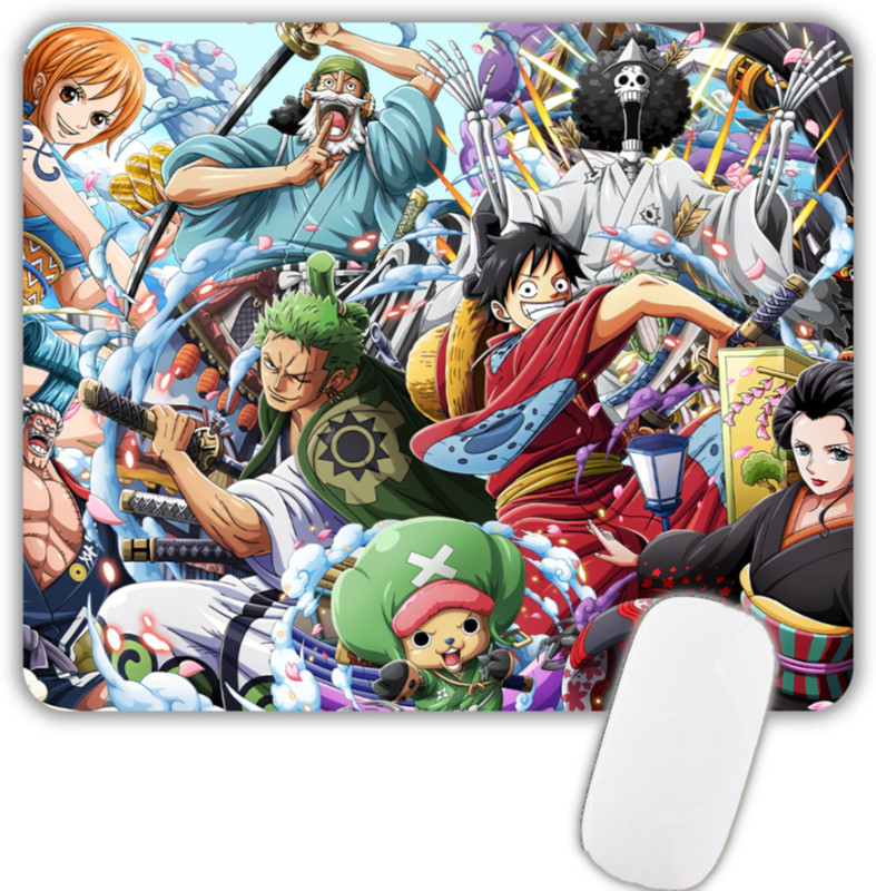 SUMAN Anime One Piece Crew printed, Smooth Scrolling, Anti Skid & Waterproof Mousepad(One Piece)