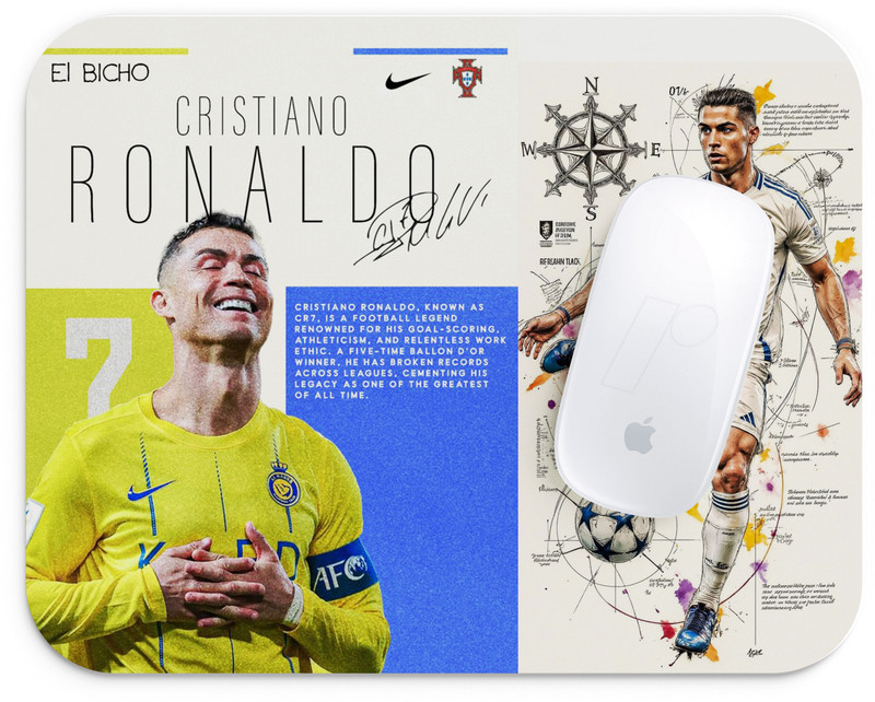 RON BRANDO Football Legend Mouse Pad Mat with Anti-Slip Rubber Base & Smooth Surface Mousepad(Multicolor)