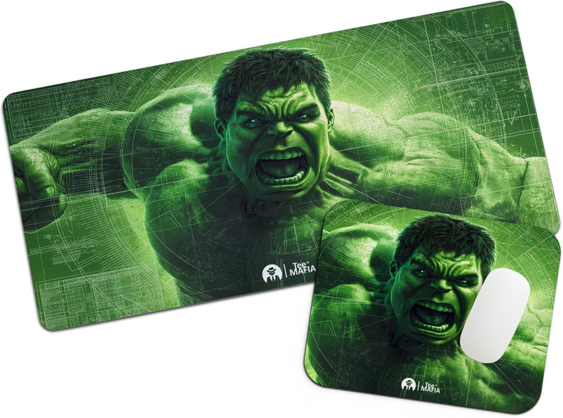 Tee Mafia Incredible HULK - Superhero Avenger Series - XXL Gaming Mat Combo, 2pc Non Slip Base Mousepad(Multicolor)
