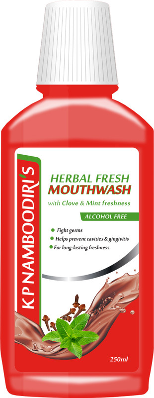 K.P. Namboodiri's Herbal Fresh Clove & Mint Fresh mouthwash (Pack of 2) - Herbal(250 ml)