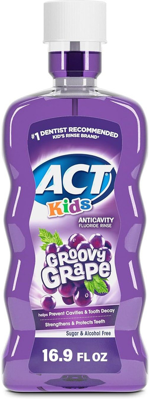 ACT Kids Anti-Cavity Fluoride Rinse Groovy Grape with Fuoride & Exact Dosage Meter - Grape(499 ml)