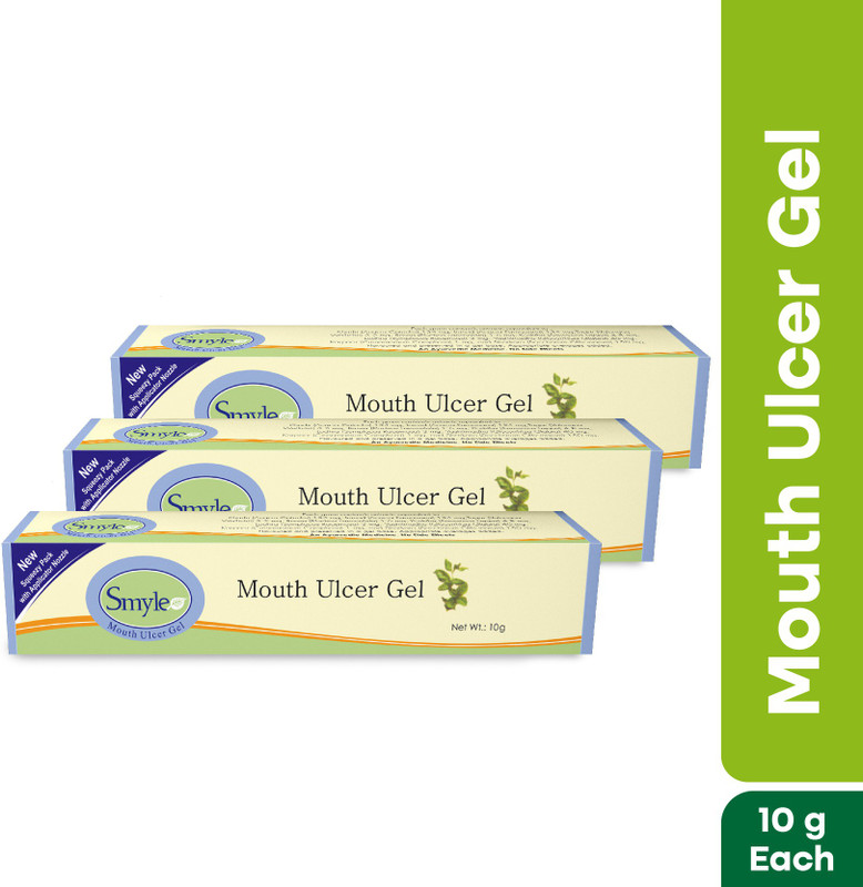 Smyle Ayurvedic Mouth Ulcer Gel - 10 gm (Pack of 3) - Minty(30 g)
