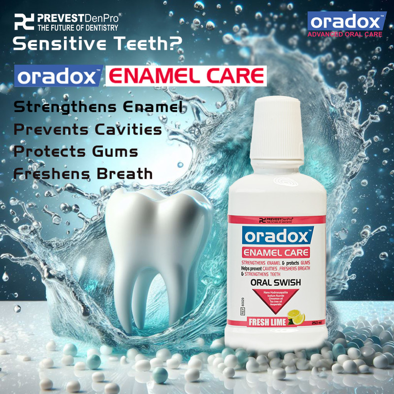 oradox ENAMEL CARE Oral Swish / MouthWash (STRENGTHENS ENAMEL and protects gums) - Fresh Lime(250 ml)