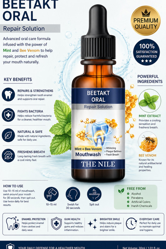 The Nile Beetakt Gum Protection Drops for Oral Hygiene - MINT(30 ml)