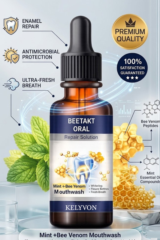 Kelyvon Beetakt Mint Mouthwash for Daily Oral Hygiene & Fresh Breath - MINT(30 ml)