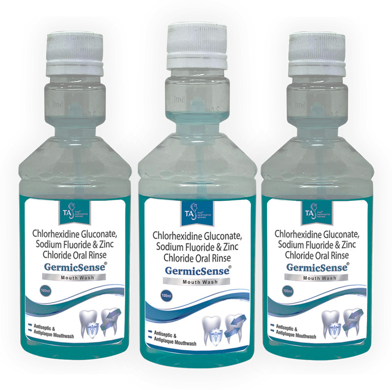 The Aesthetic Sense Germic Sense Mouthwash - 3 x 100ml Anti Bacterial Mouthwash Prevents Bad Breath - N/A(300 ml)