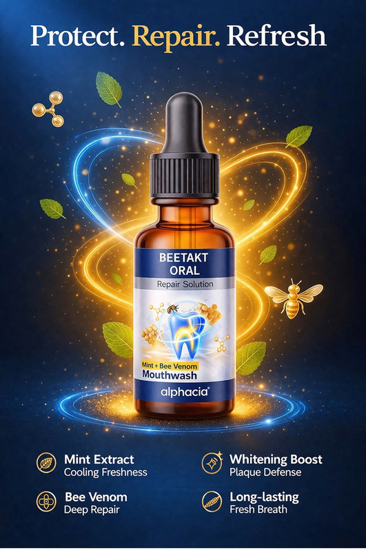 Alphacia Beetakt Mint Bee Venom Mouthwash for Teeth Cleaning & Fresh Breath - Mint Fresh breath & cooling feel(30 ml)