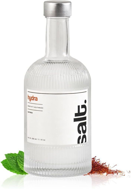 Salt. Hydra Sensitivity Mouthwash | Reduces Tooth-Sensitivity & Plaque | Alcohol-Free - Saffron(330 ml)