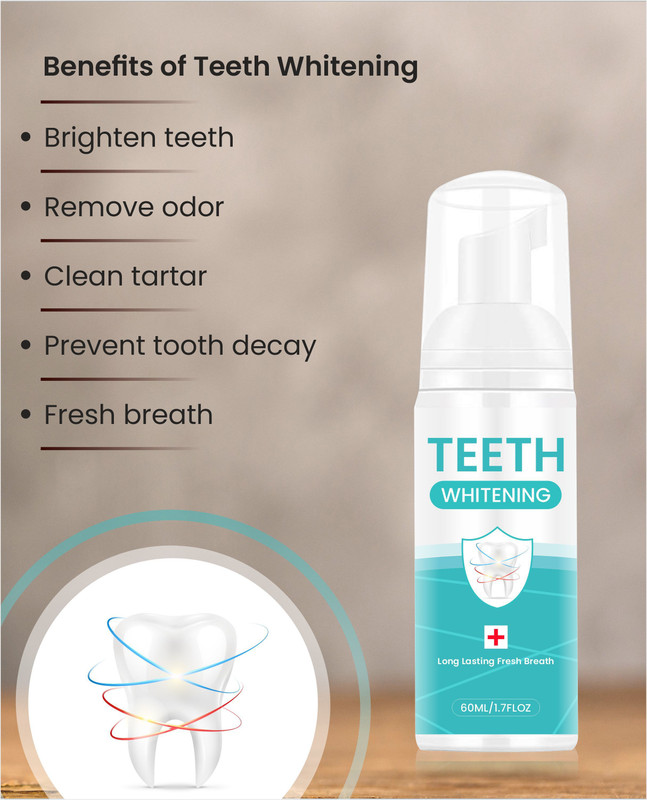 The Nile Teeth Whitening Foaming Toothpaste Mouth Wash - Center Fresh - Mint(60 ml)