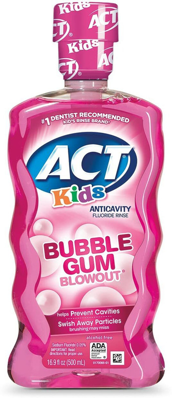 ACT Kids Anti-Cavity Fluoride Rinse, Bubblegum Blowout 16.9 Oz - Bubblegum Blowout(500 ml)