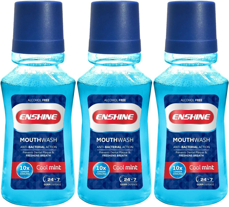 Enshine Alcohol-Free Mouthwash with Menthol Thymol & Eucalyptus Oil | 10X Longer Cooling - Cool Mint(300 ml)