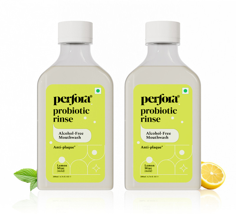 Perfora Probotic Alcohol Free Mouthwash-Mouth Freshener For Dental Hygiene and Freshness - Lemon, Mint(900 ml)