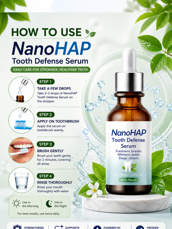 Bejoy NanoHAP Teeth Care Serum for Fresh Breath, Enamel Protection & Gum Health - Mint(30 ml)