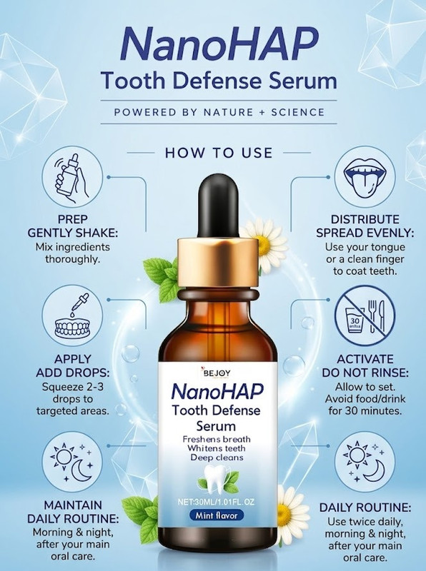 Bejoy Teeth Whitening & Repair Serum with NanoHAP for Strong Enamel & Clean Mouth - Mint(30 ml)
