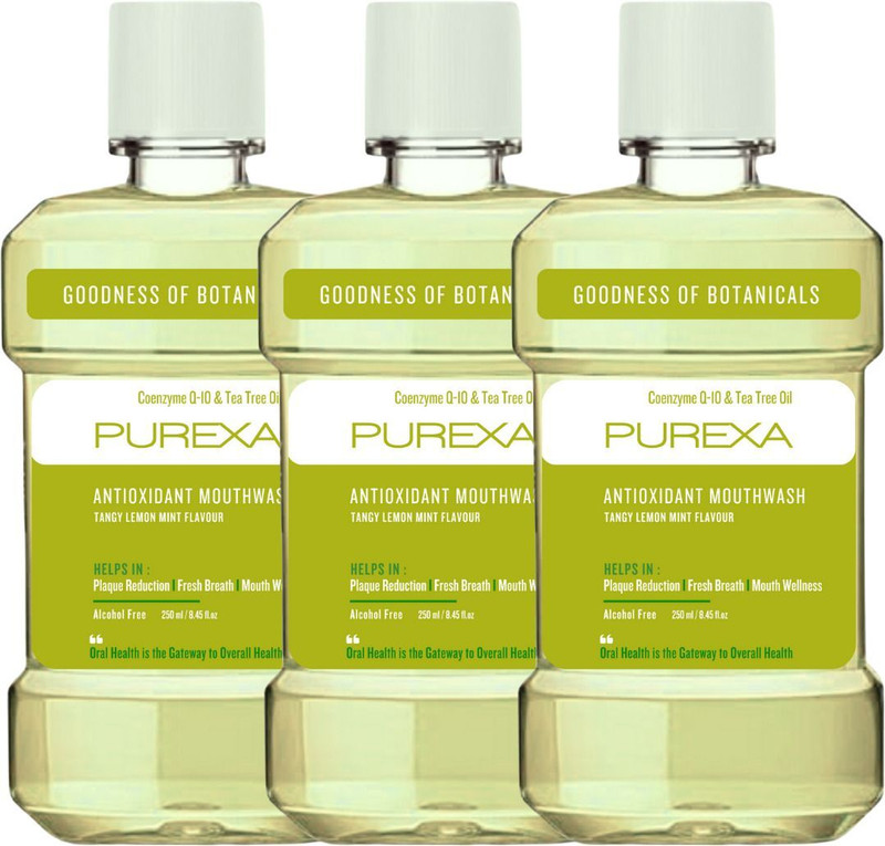 PUREXA Antioxidant Mouthwash 250ml Pack of 2, For Fresh Breath, mouth wash liquid - Watermelon Mint Flavour(500 ml)