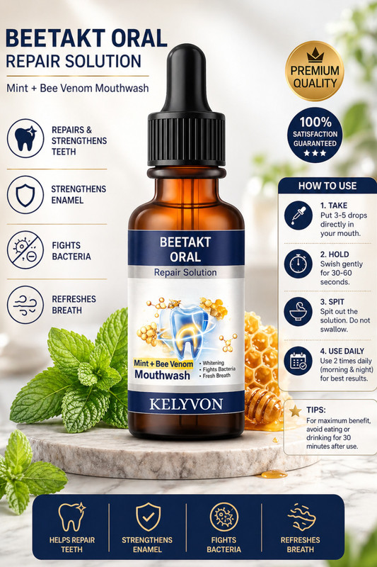 Kelyvon Beetakt Fresh Breath Mouthwash with Mint and Oral Repair Formula - MINT(30 ml)