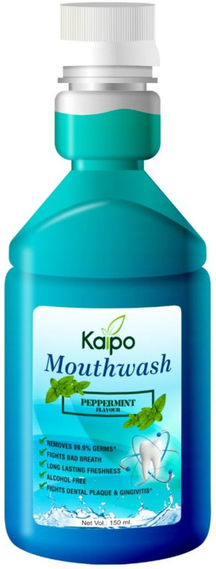 KAIPO Mouthwash for Keep Teeth Strong and Whiter & Remove Bad Smell (Pack Of 2x150ml) - Peppermint(300 ml)