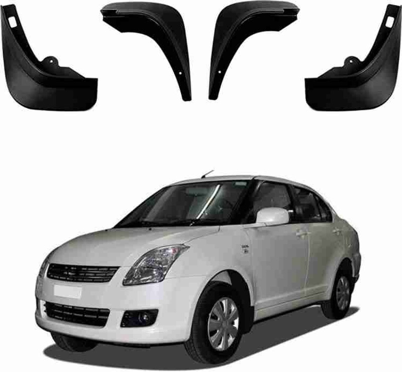 Starleo Front Mud Guard, Rear Mud Guard For Maruti Swift Dzire 2009, 2008(Black)