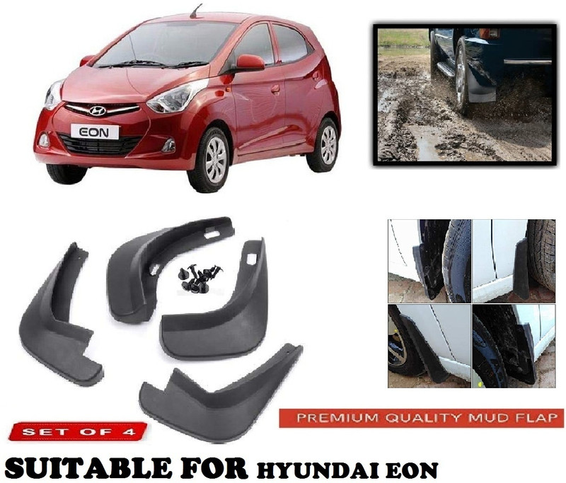 Samridh Auto Mud Flap, Front Mud Guard, Rear Mud Guard For HYUNDAI Eon 2011(Black)